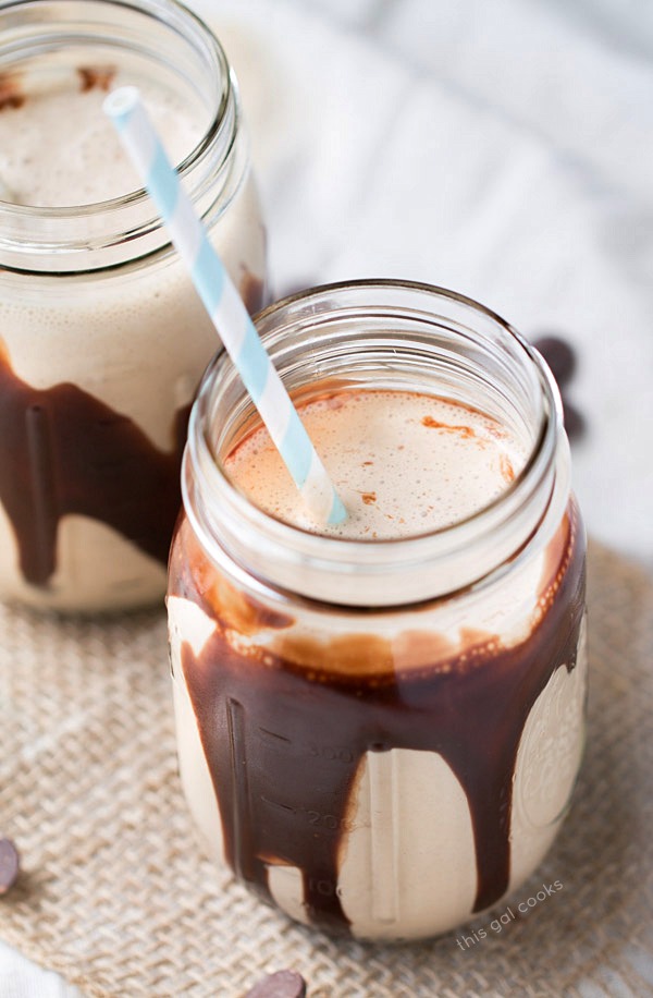 Chocolate Peanut Butter Banana Smoothie: This easy to make, make ahead smoothie is made with frozen bananas, peanut butter, almond milk and Carnation Breakfast Essentials.