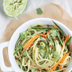 Cucumber Noodles with Sesame Soy Dressing #lowcarb