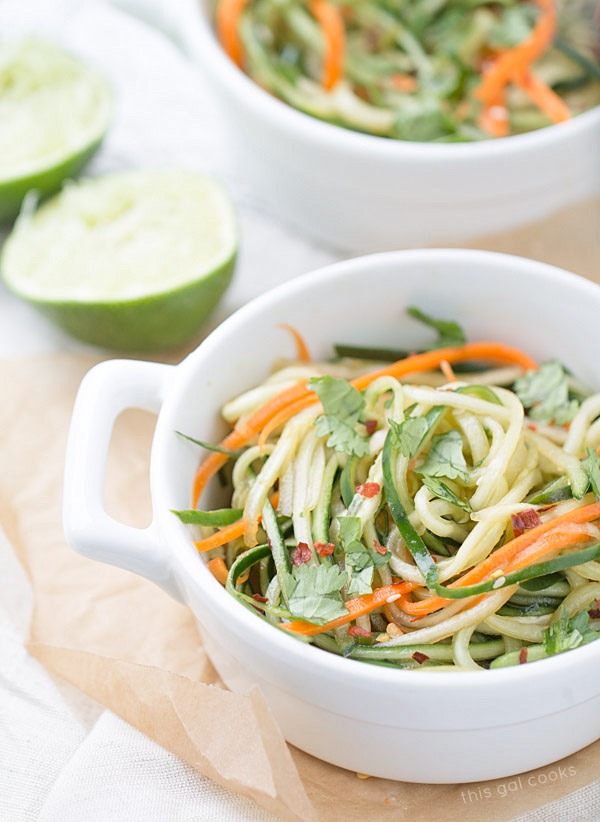 Cucumber Noodles with Sesame Soy Dressing #lowcarb