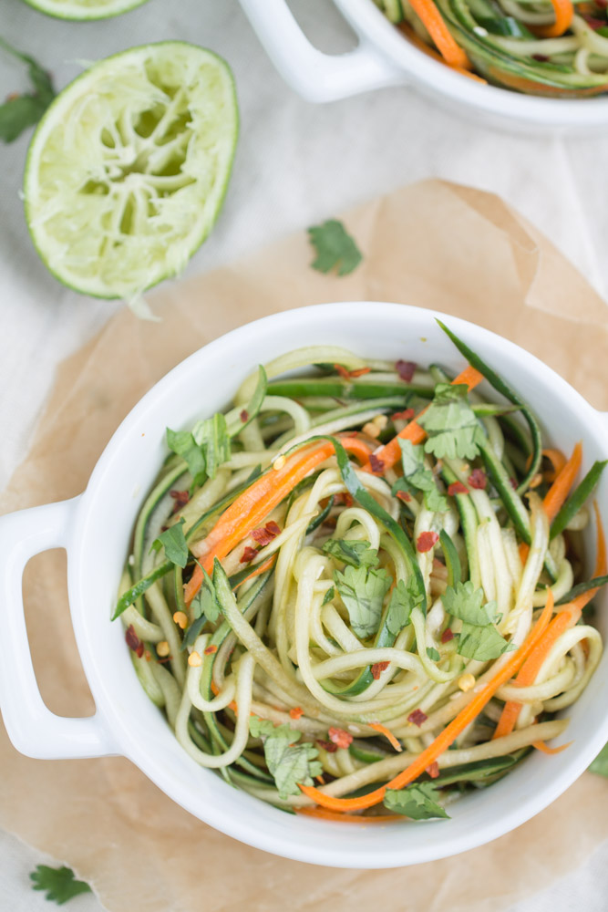 Cucumber Noodles with Sesame Soy Dressing