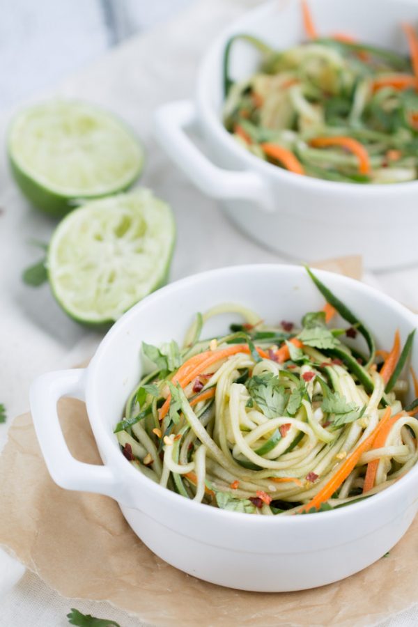 Cucumber Noodles + Spicy Sesame Soy Dressing This Gal Cooks