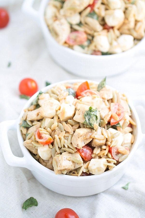 Caprese Chicken Orzo Salad