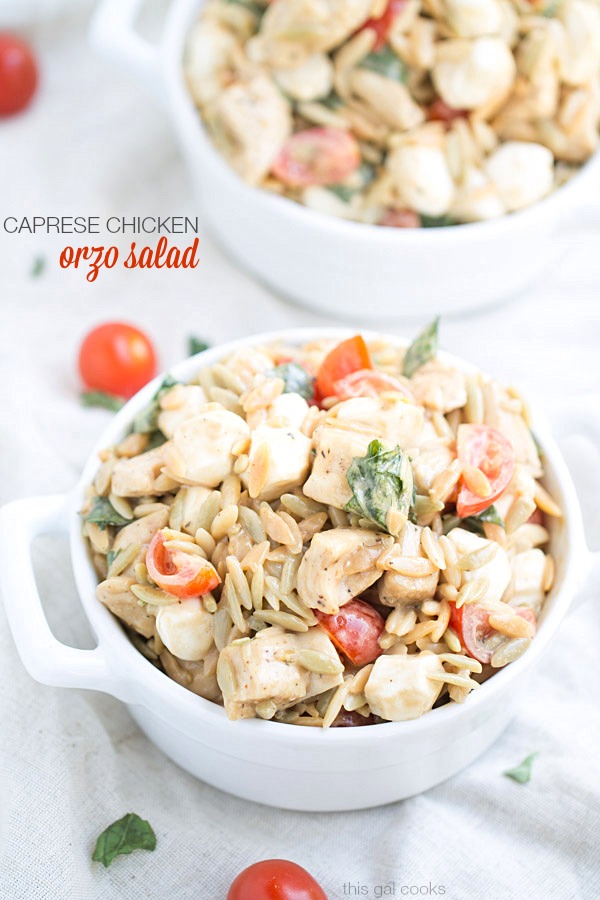 Caprese Chicken Orzo Salad