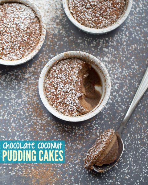 Chocolate Coconut Pudding Cakes #dairyfree