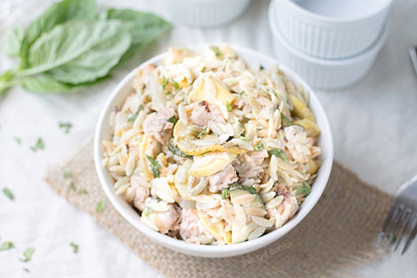 Grilled Salmon and Vegetable Orzo Salad
