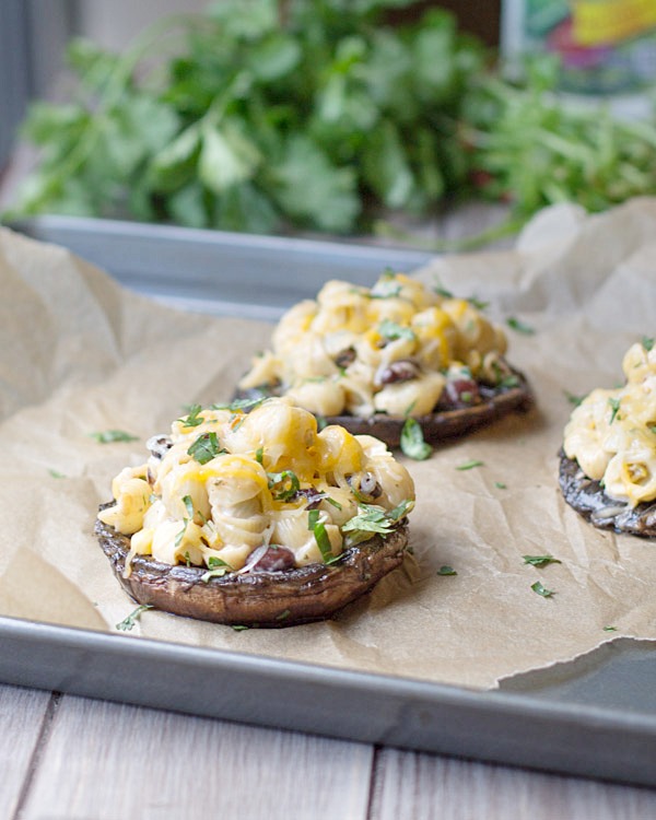 Southwest Pasta Salad Stuffed Mushrooms