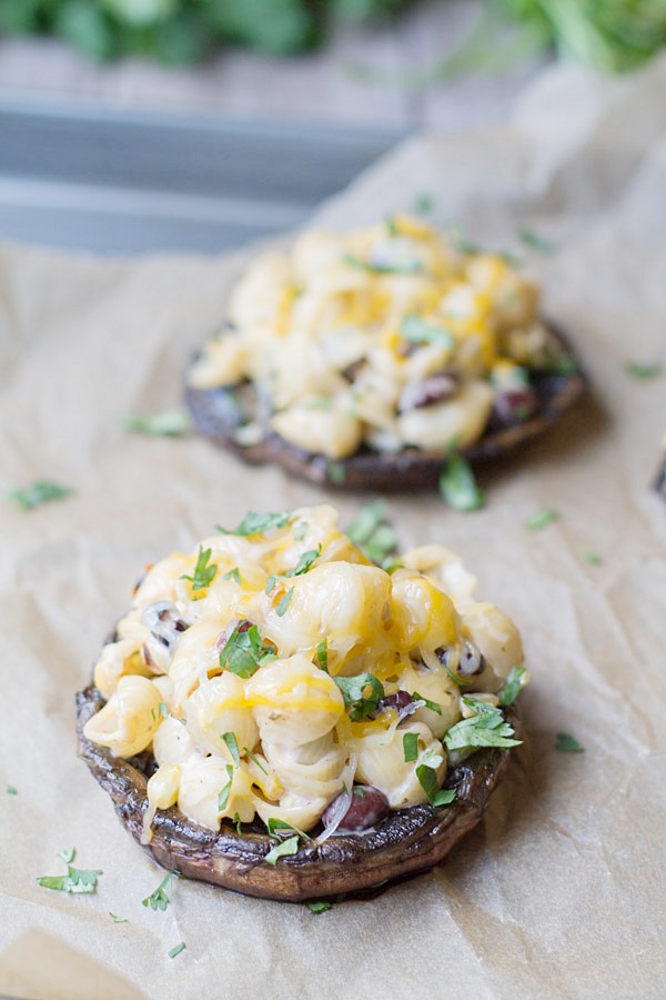 Southwest Pasta Salad Stuffed Mushrooms