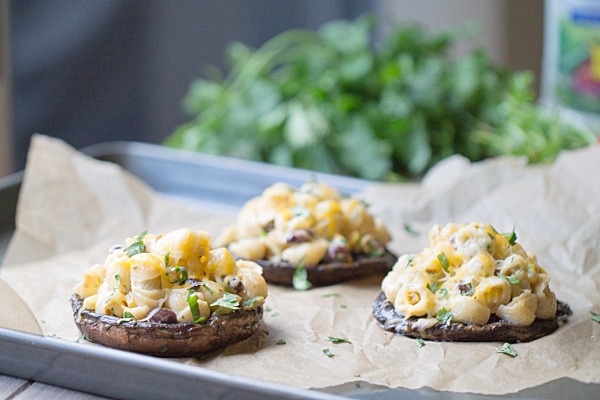 Southwest Pasta Salad Stuffed Mushrooms