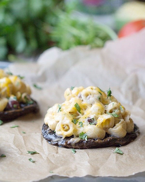 Southwest Pasta Salad Stuffed Mushrooms