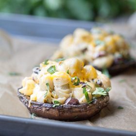 Southwest Pasta Salad Stuffed Mushrooms