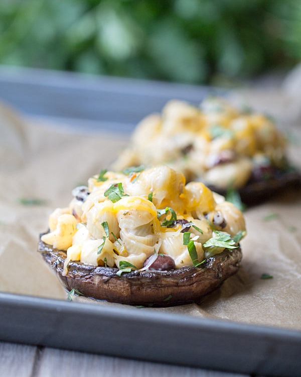 Southwest Pasta Salad Stuffed Mushrooms