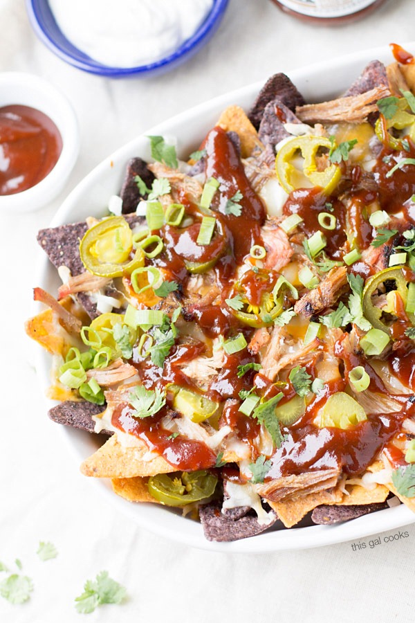 Pulled Pork BBQ Nachos by This Gal Cooks