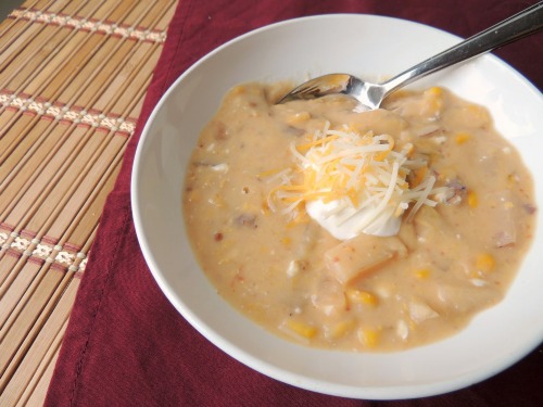 Chipotle Corn & Potato Chowder by Frugal Foodie Mama