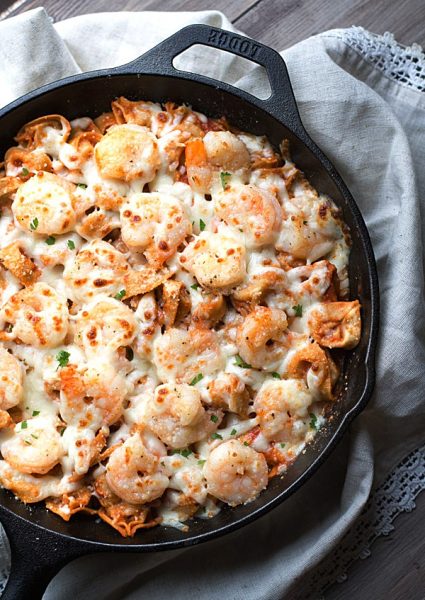 Italian Shrimp Tortellini Bake on This Gal Cooks #dinner