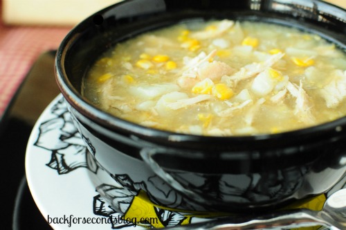 Skinny Slow Cooker Chicken & Veggie Chowder by Back for Seconds