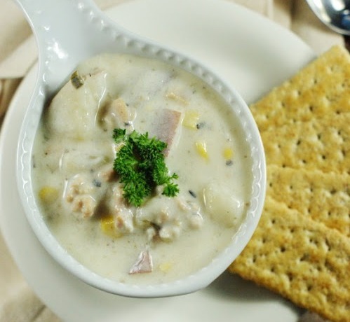 Slow Cooker Clam Chowder by The Kitchen is My Playground