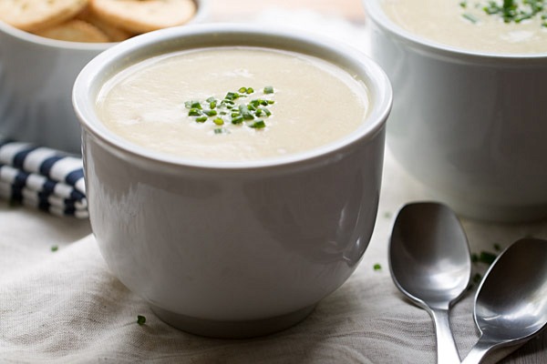 Slow Cooker Potato Ham and Leek Soup from This Gal Cooks