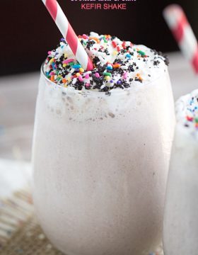 Strawberry Cookies and Cream Kefir Shake on This Gal Cooks