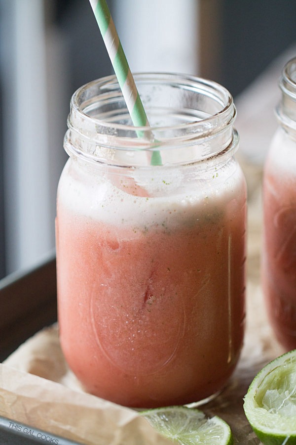 Strawberry Lime Mint Spritzers and Fruttare Bars