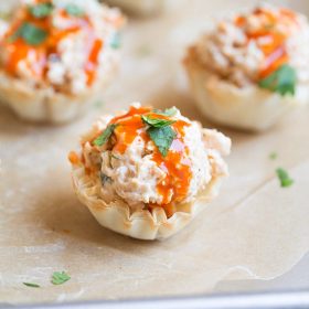 Buffalo Chicken Salad Cups on This Gal Cooks