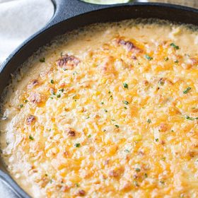 The BEST Cheesy Chipotle Shrimp Dip you'll ever get your hands on! Perfect for game day!