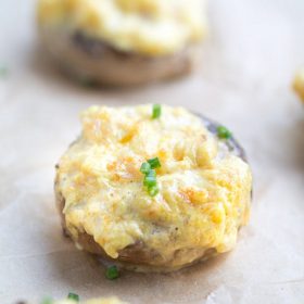 Flavorful bite sized Curry Shrimp Stuffed Mushrooms are one of my FAVORITE appetizers! | This Gal Cooks