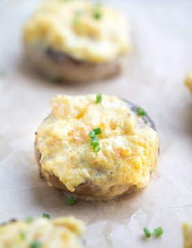 Flavorful bite sized Curry Shrimp Stuffed Mushrooms are one of my FAVORITE appetizers! | This Gal Cooks