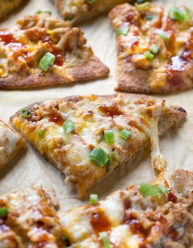 BBQ Chicken Naan Pizzas with Malbec BBQ Sauce | This Gal Cooks