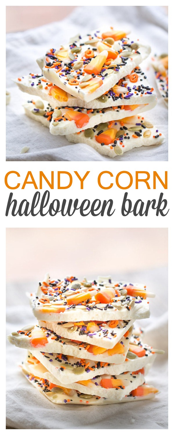 Candy Corn White Chocolate Halloween Bark - This Gal Cooks