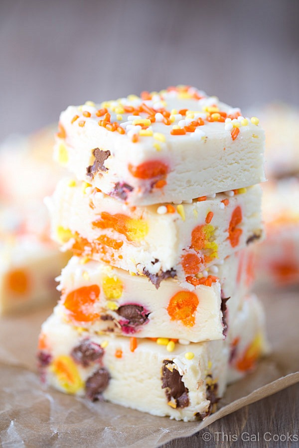 Candy Corn M&M White Chocolate Fudge4