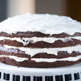 Chocolate Cabernet Cake. Made from scratch, this simple chocolate cake is made from soft, moist and my new favorite dessert! | This Gal Cooks