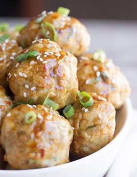 Spicy Asian Chicken Meatballs | This Gal Cooks #appetizer