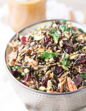 Harvest Wild Rice Salad with Pumpkin Vinaigrette | This Gal Cooks #pantryinsiders