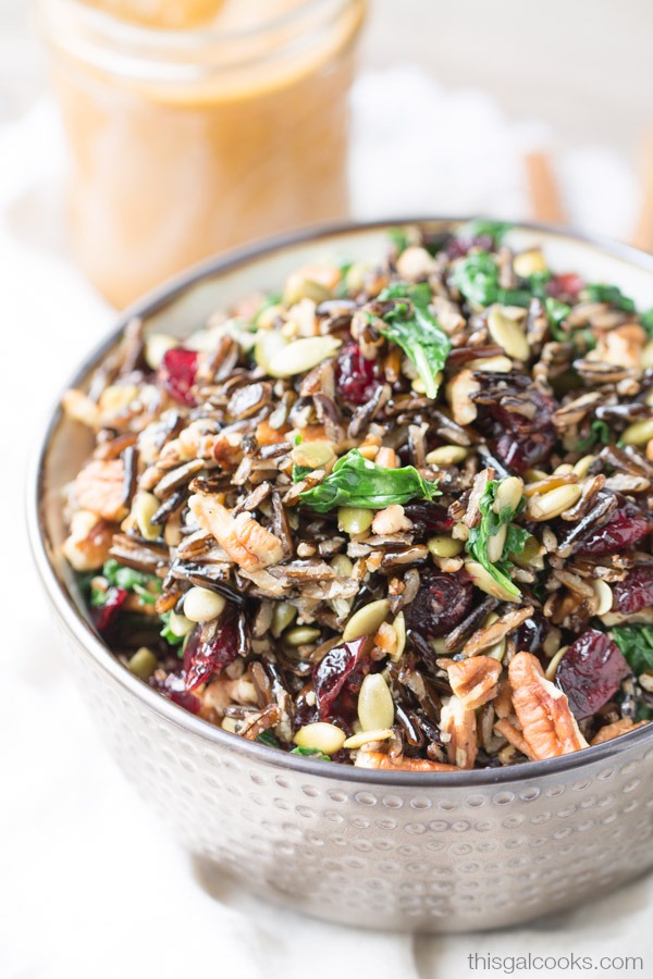 Harvest Wild Rice Salad with Pumpkin Vinaigrette | This Gal Cooks #pantryinsiders