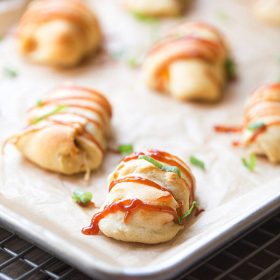 Four Ingredient BBQ Chicken Roll Ups. A Simple Appetizer | This Gal Cooks