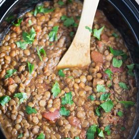 Slow Cooker Moroccan Lentil Soup | This Gal Cooks #dinner