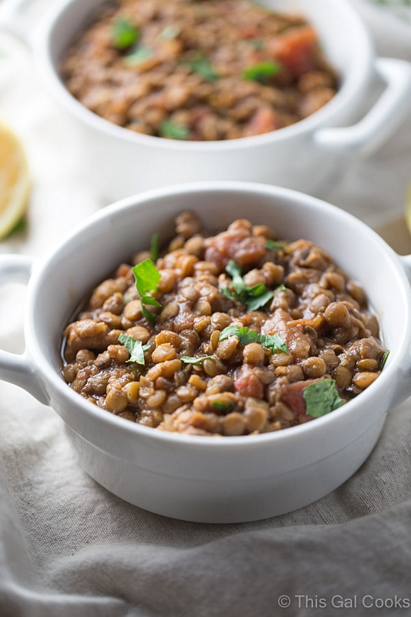 Slow Cooker Moroccan Lentil Soup | This Gal Cooks #dinner