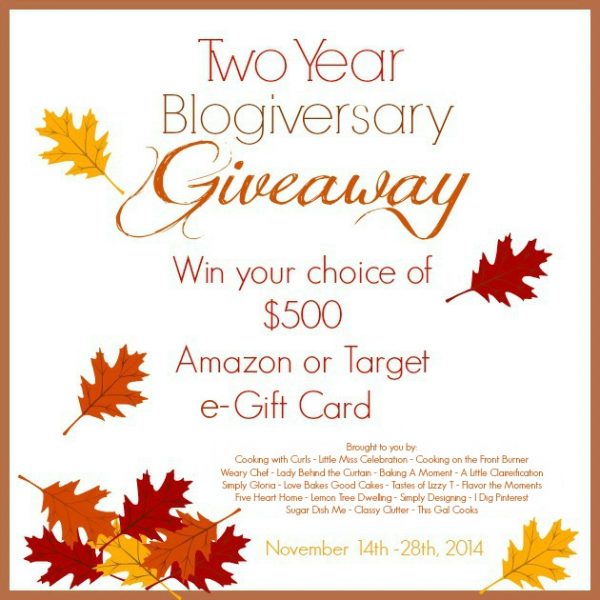 Two Year Blogiversary Giveaway 2