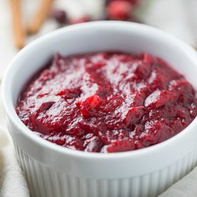 Simple Cranberry Orange Apple Sauce. Perfect for Christmas dinner and other holiday meals.