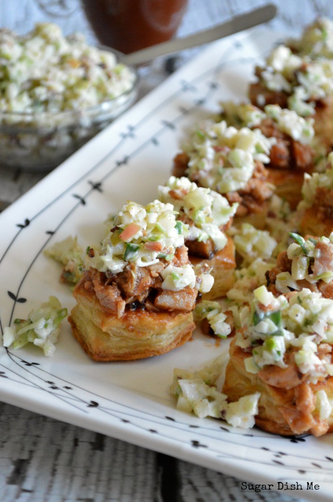 BBQ Pork Bites with Apple Bacon Slaw | Sugar Dish Me