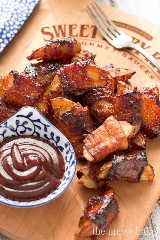Bacon Wrapped BBQ Potato Wedges | The Messy Baker