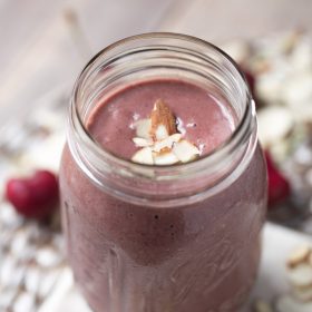 This dairy free Cherry Almond Breakfast Shake is so easy to make and is a great healthy option for breakfast!