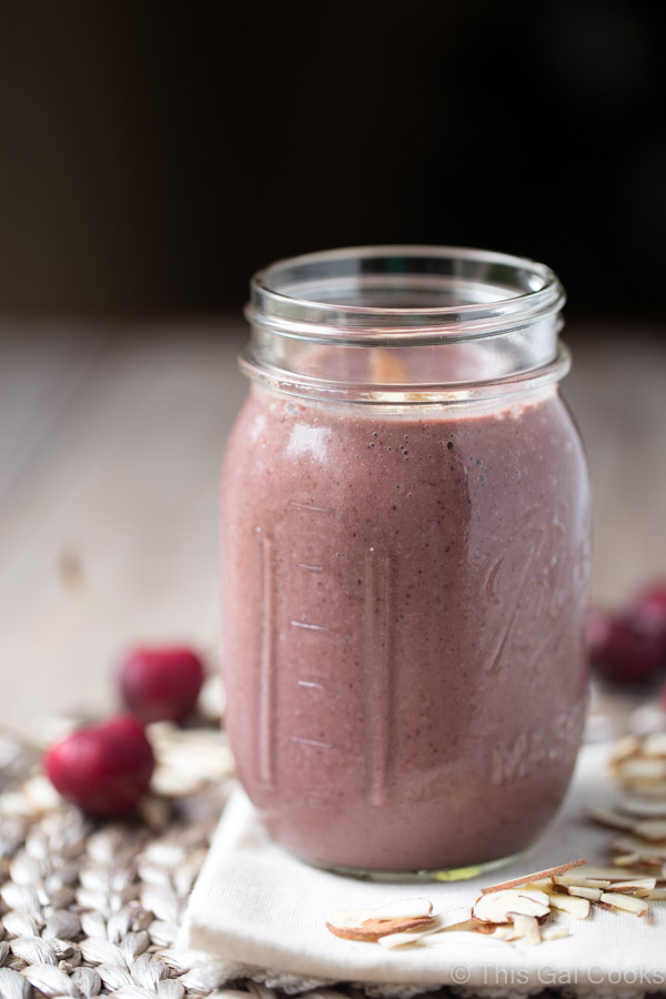 This dairy free Cherry Almond Breakfast Shake is so easy to make and is a great healthy option for breakfast! 