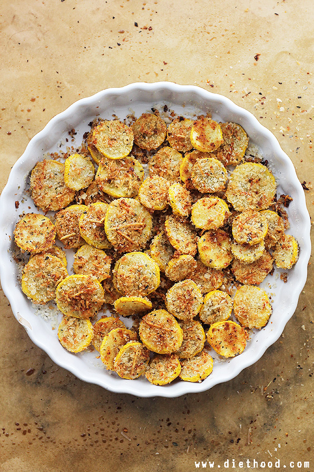 Garlic Parmesan Squash Chips | Diethood