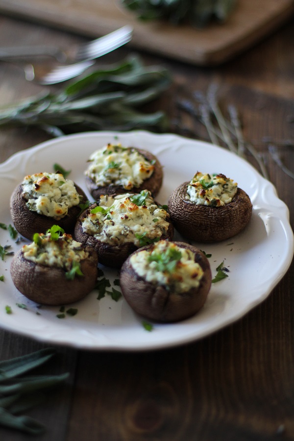 Herb and Goat Cheese Stuffed Mushrooms | The Roasted Root