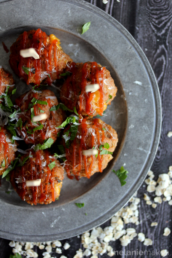 Cheddar Stuffed Turkey Meatballs | Melanie Makes