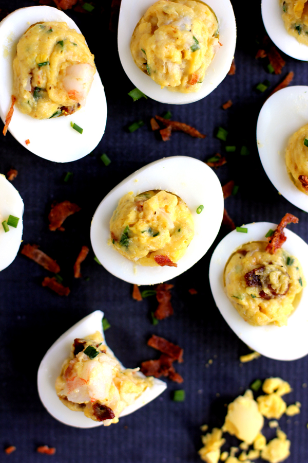 Shrimp and Bacon Stuffed Deviled Eggs | Melanie Makes