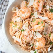 Shrimp Pasta with Spicy Tomato Cream Sauce