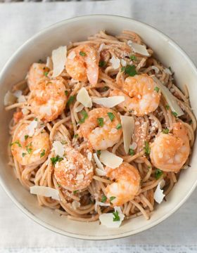 Shrimp Pasta with Spicy Tomato Cream Sauce