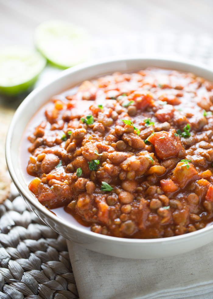 20 Minute Easy Vegan Lentil Chili | This Gal Cooks